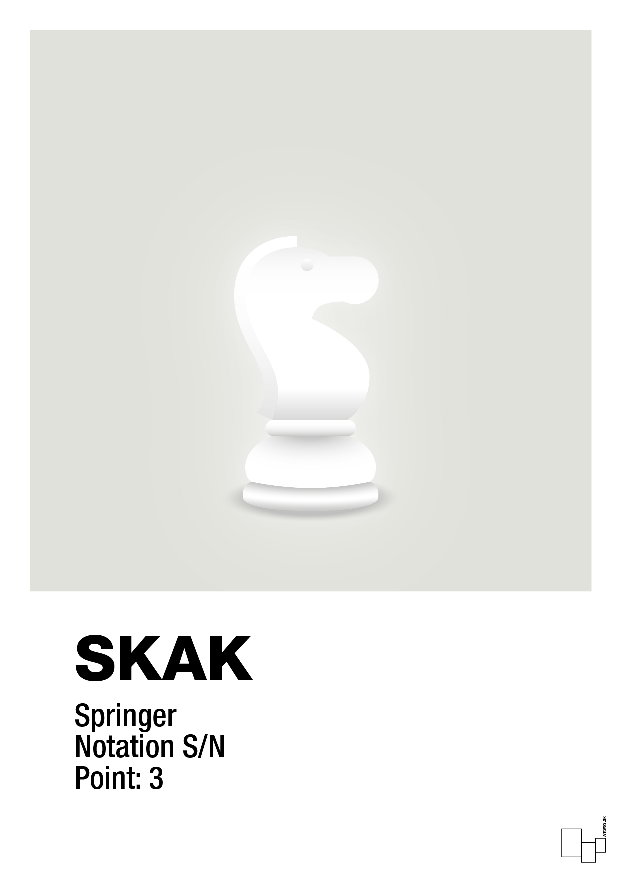 plakat: spillebrikken springer i hvid - painters white-Brætspil-A1two3