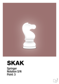 plakat: spillebrikken springer i hvid - plum-Brætspil-A1two3