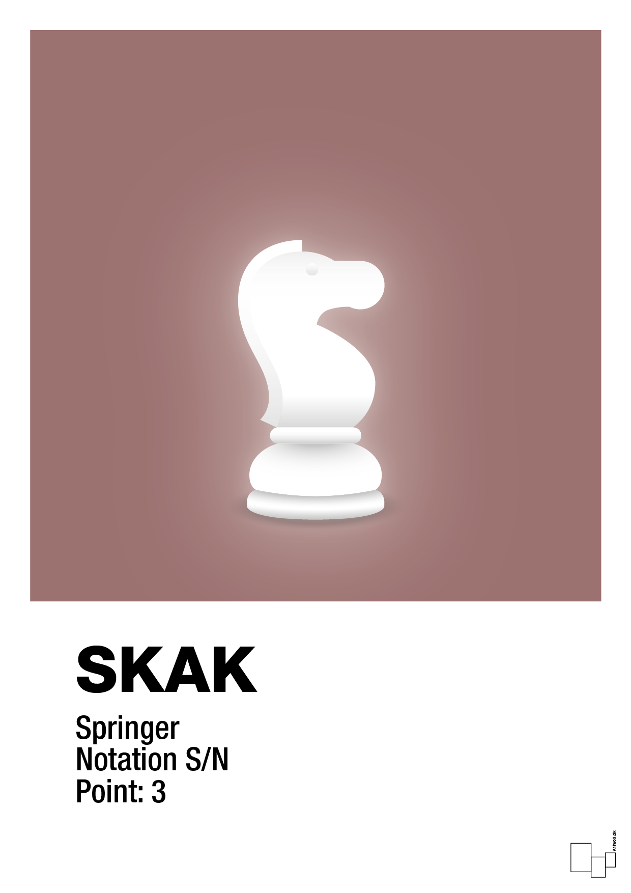 plakat: spillebrikken springer i hvid - plum-Brætspil-A1two3