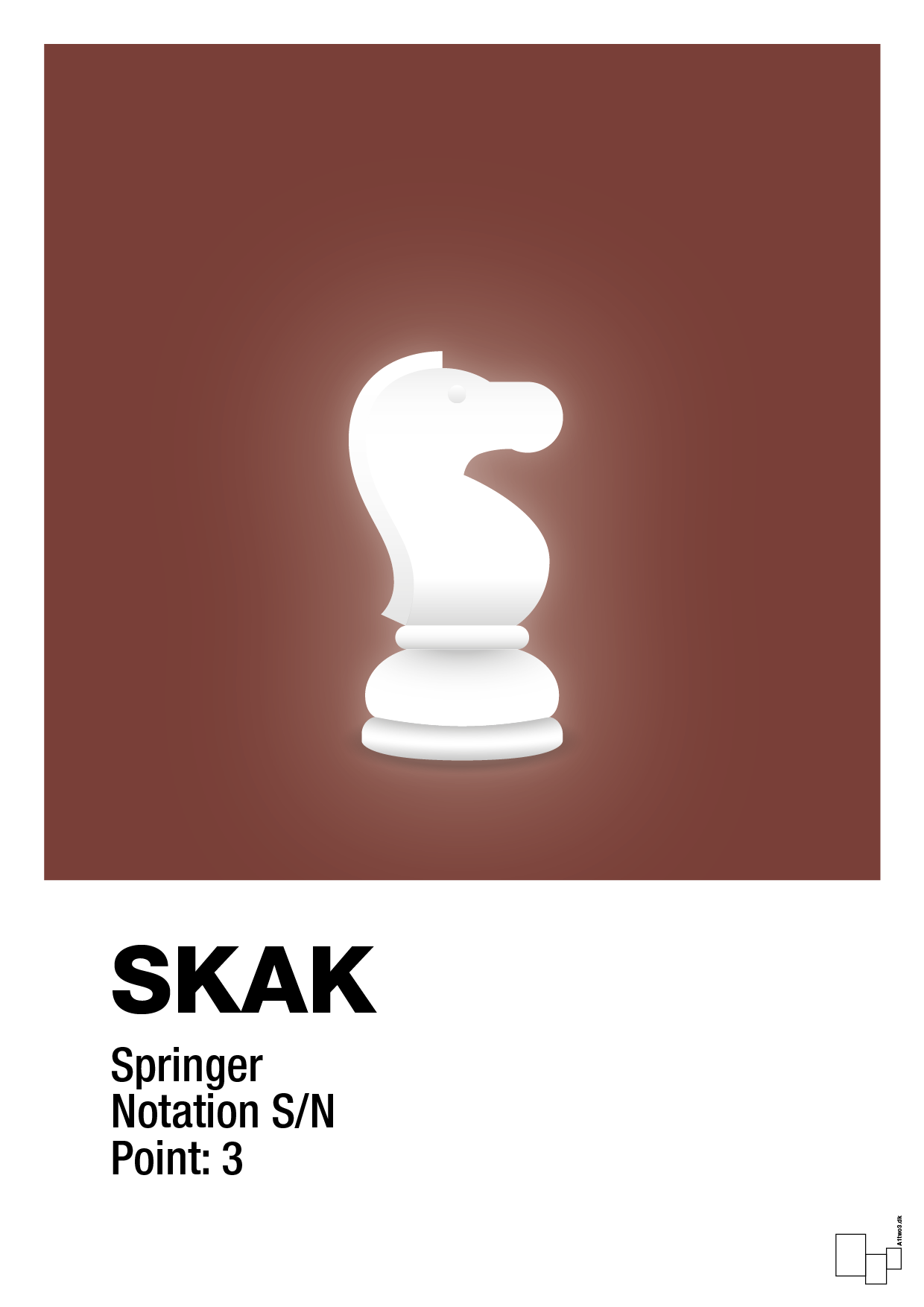 plakat: spillebrikken springer i hvid - red pepper-Brætspil-A1two3