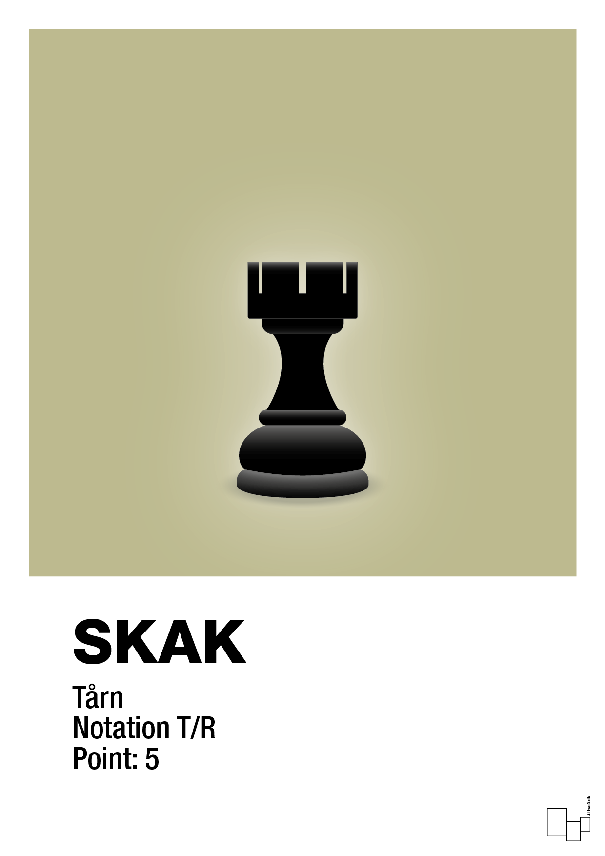 plakat: spillebrikken tårn i sort - back to nature-Brætspil-A1two3
