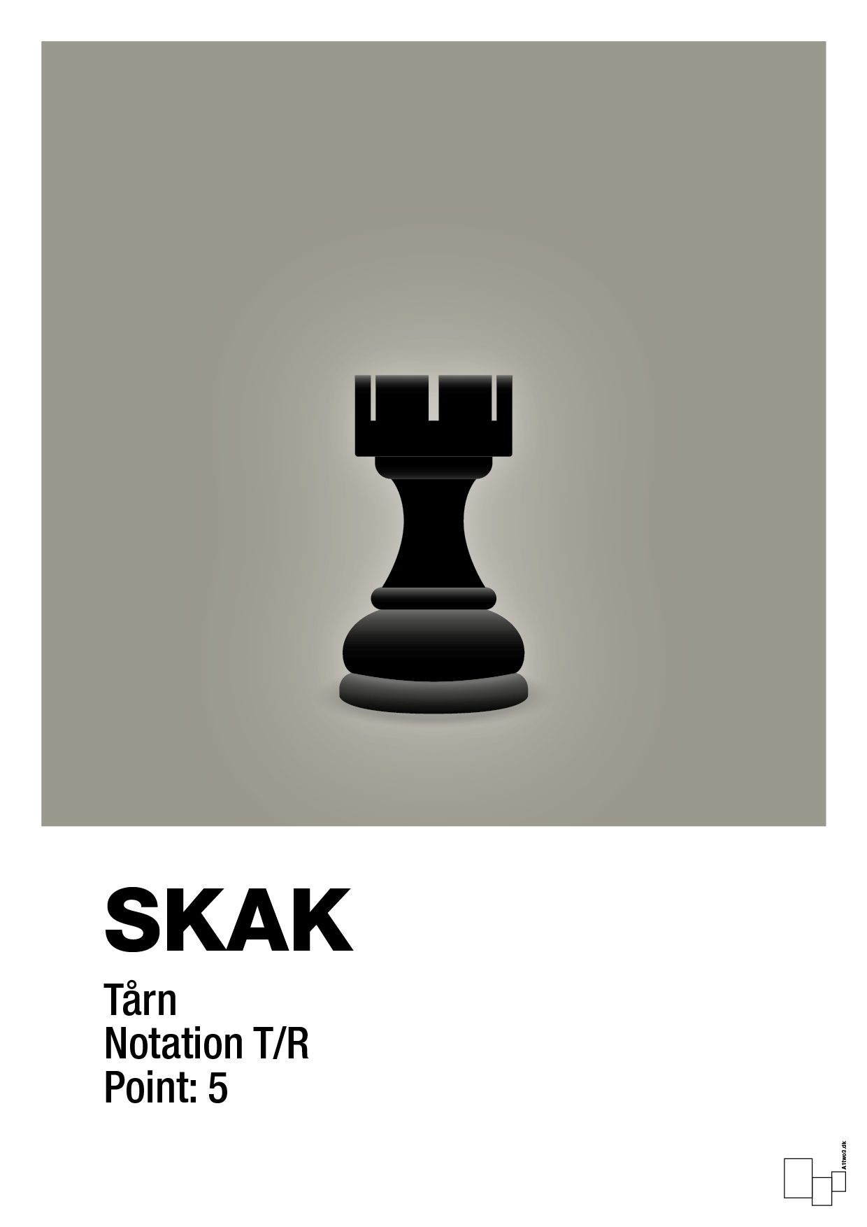 plakat: spillebrikken tårn i sort - battleship gray-Brætspil-A1two3