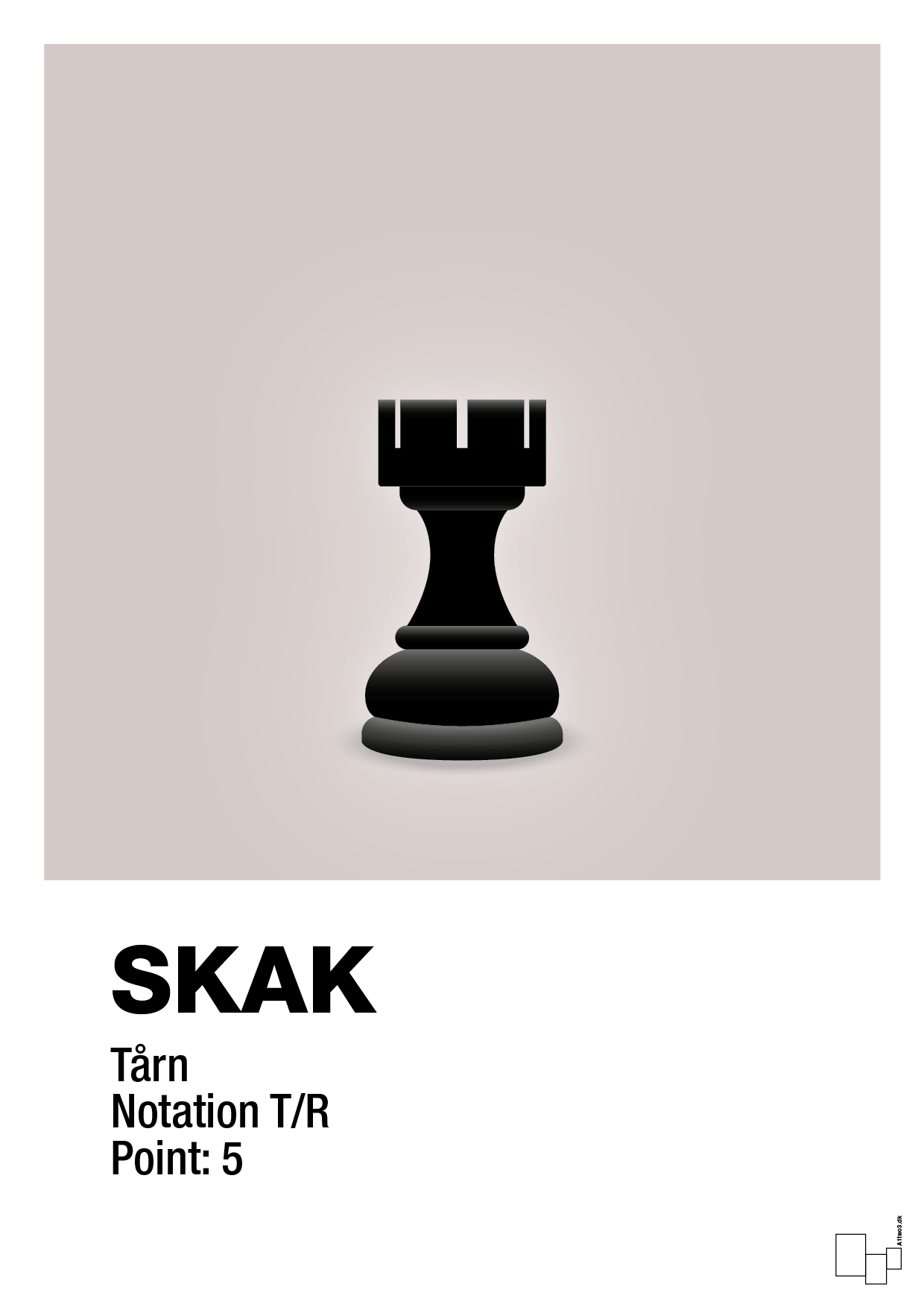plakat: spillebrikken tårn i sort - broken beige-Brætspil-A1two3