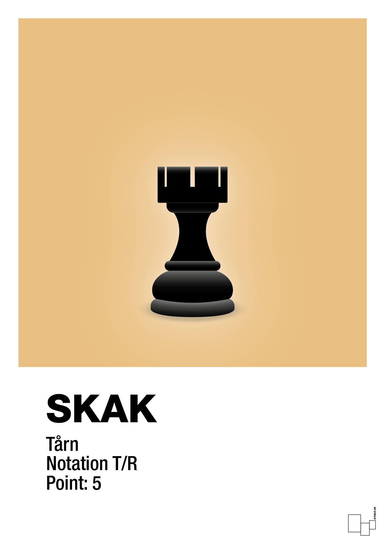 plakat: spillebrikken tårn i sort - charismatic-Brætspil-A1two3