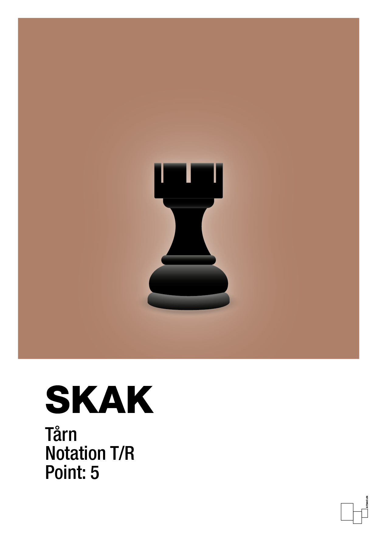 plakat: spillebrikken tårn i sort - cider spice-Brætspil-A1two3