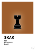 plakat: spillebrikken tårn i sort - cognac-Brætspil-A1two3