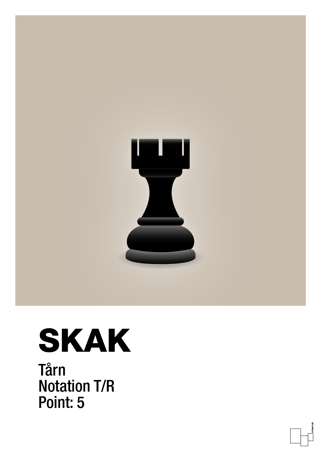 plakat: spillebrikken tårn i sort - creamy mushroom-Brætspil-A1two3