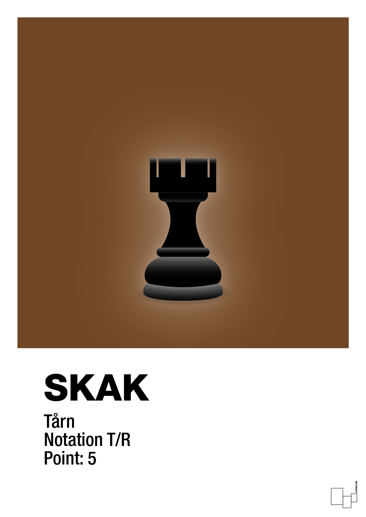 plakat: spillebrikken tårn i sort - dark brown-Brætspil-A1two3