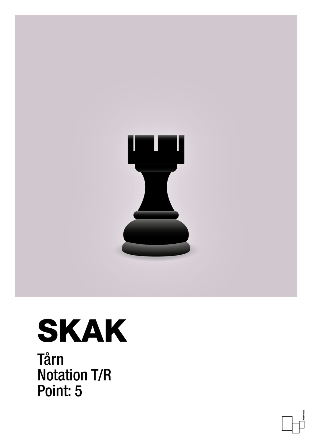plakat: spillebrikken tårn i sort - dusty lilac-Brætspil-A1two3