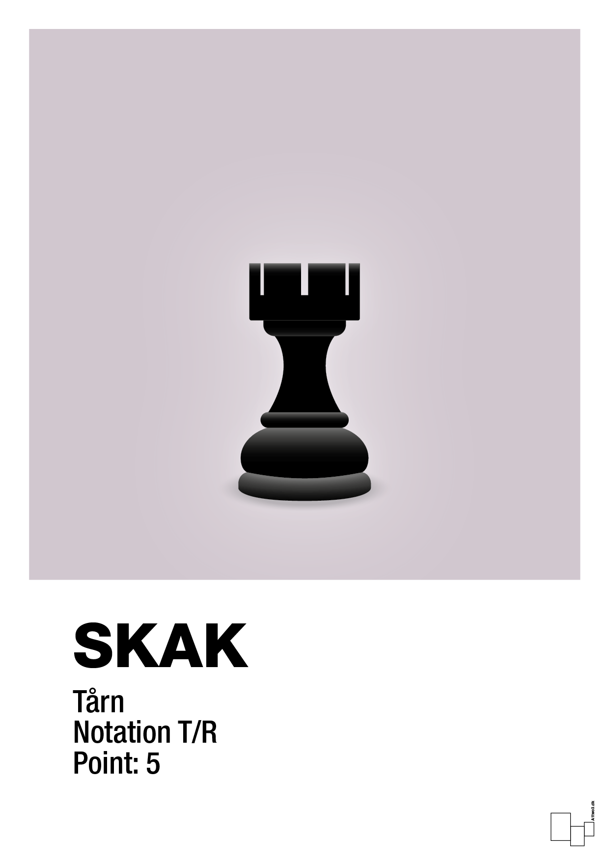 plakat: spillebrikken tårn i sort - dusty lilac-Brætspil-A1two3