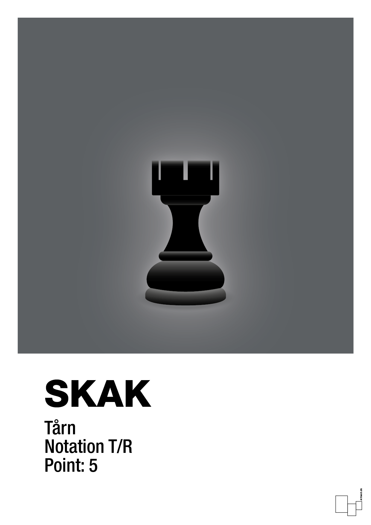 plakat: spillebrikken tårn i sort - graphic charcoal-Brætspil-A1two3