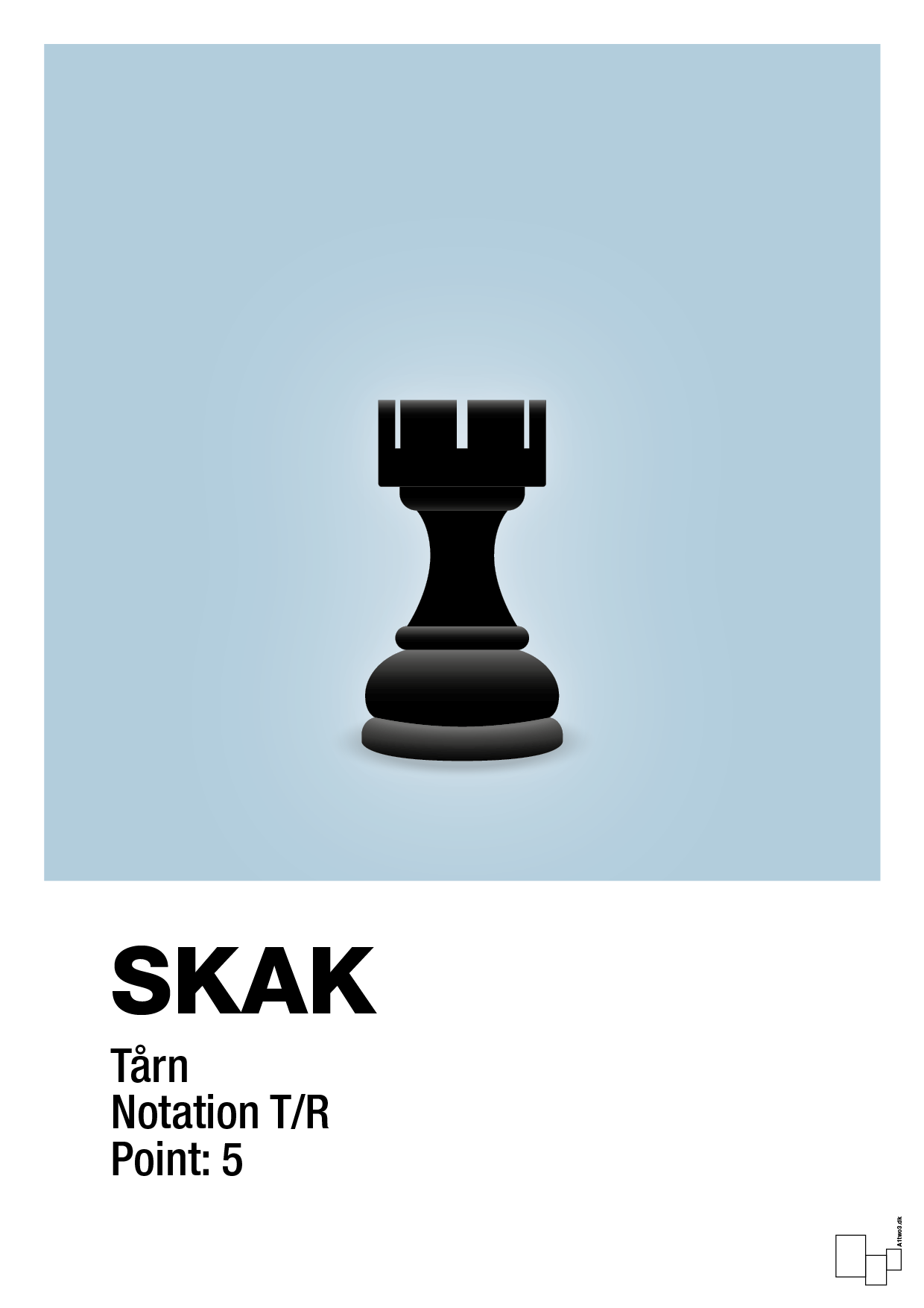 plakat: spillebrikken tårn i sort - heavenly blue-Brætspil-A1two3