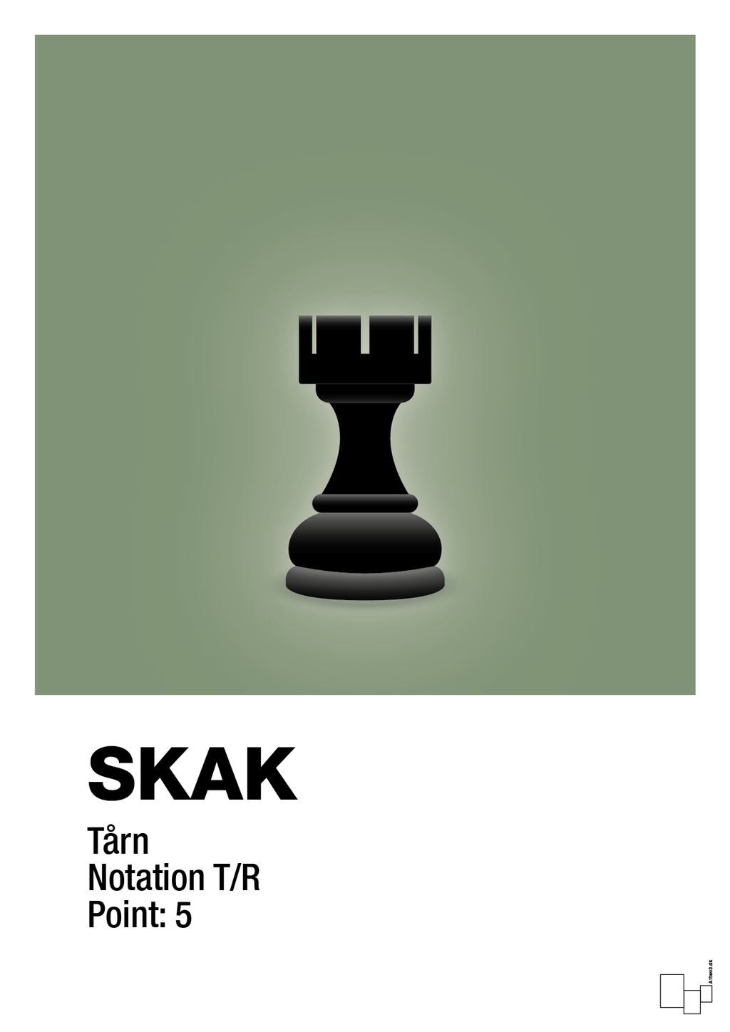 plakat: spillebrikken tårn i sort - jade-Brætspil-A1two3