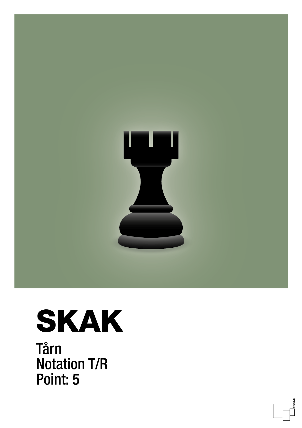 plakat: spillebrikken tårn i sort - jade-Brætspil-A1two3