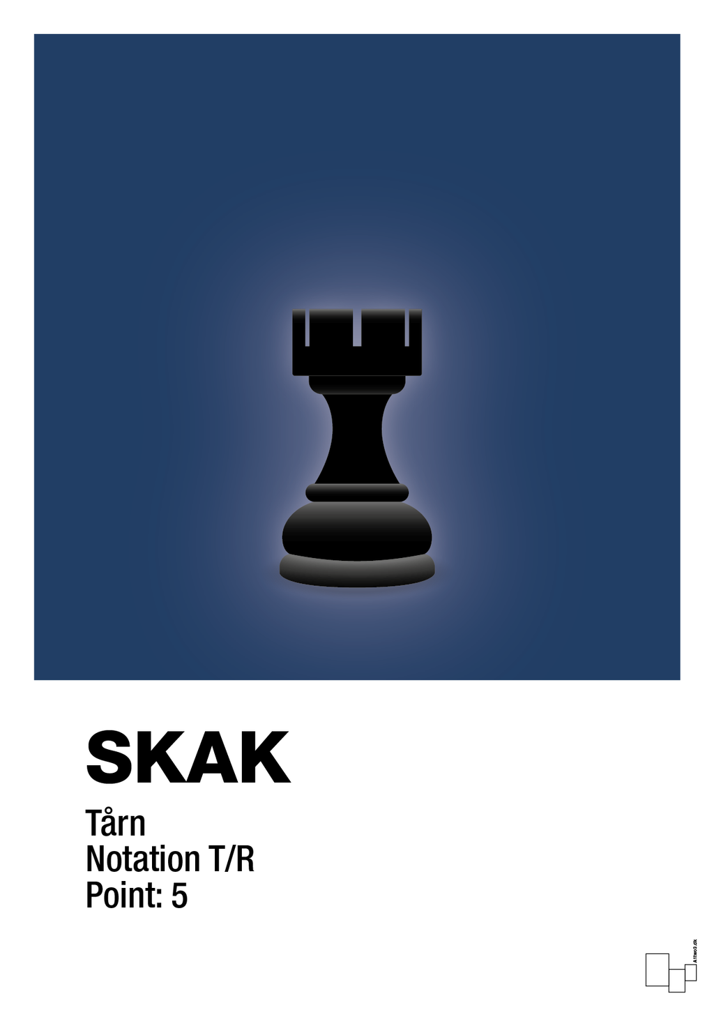 plakat: spillebrikken tårn i sort - lapis blue-Brætspil-A1two3