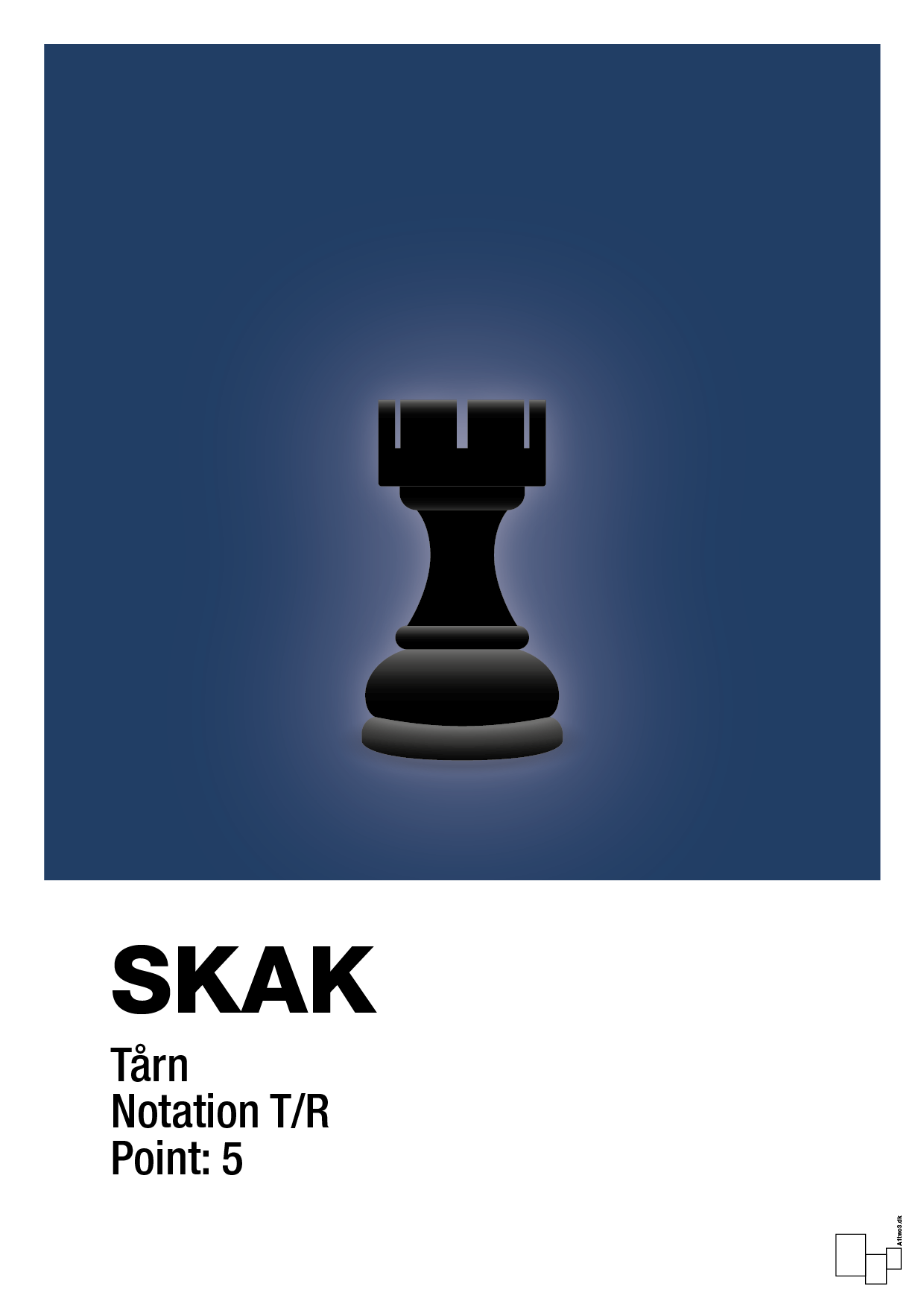 plakat: spillebrikken tårn i sort - lapis blue-Brætspil-A1two3
