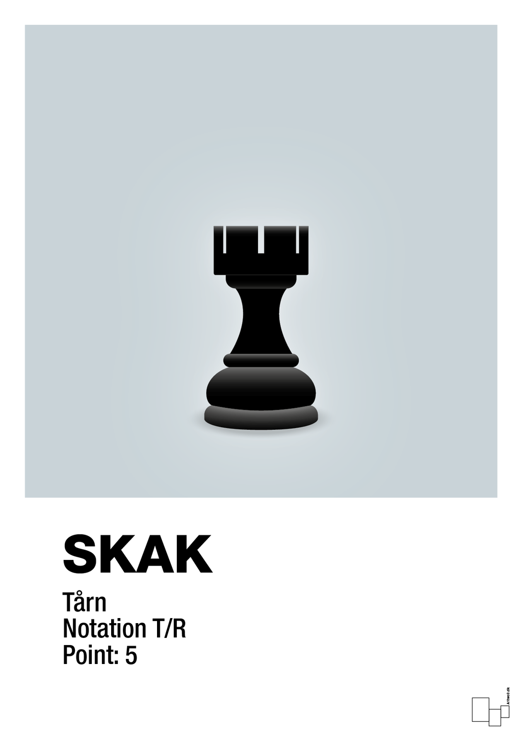 plakat: spillebrikken tårn i sort - light drizzle-Brætspil-A1two3