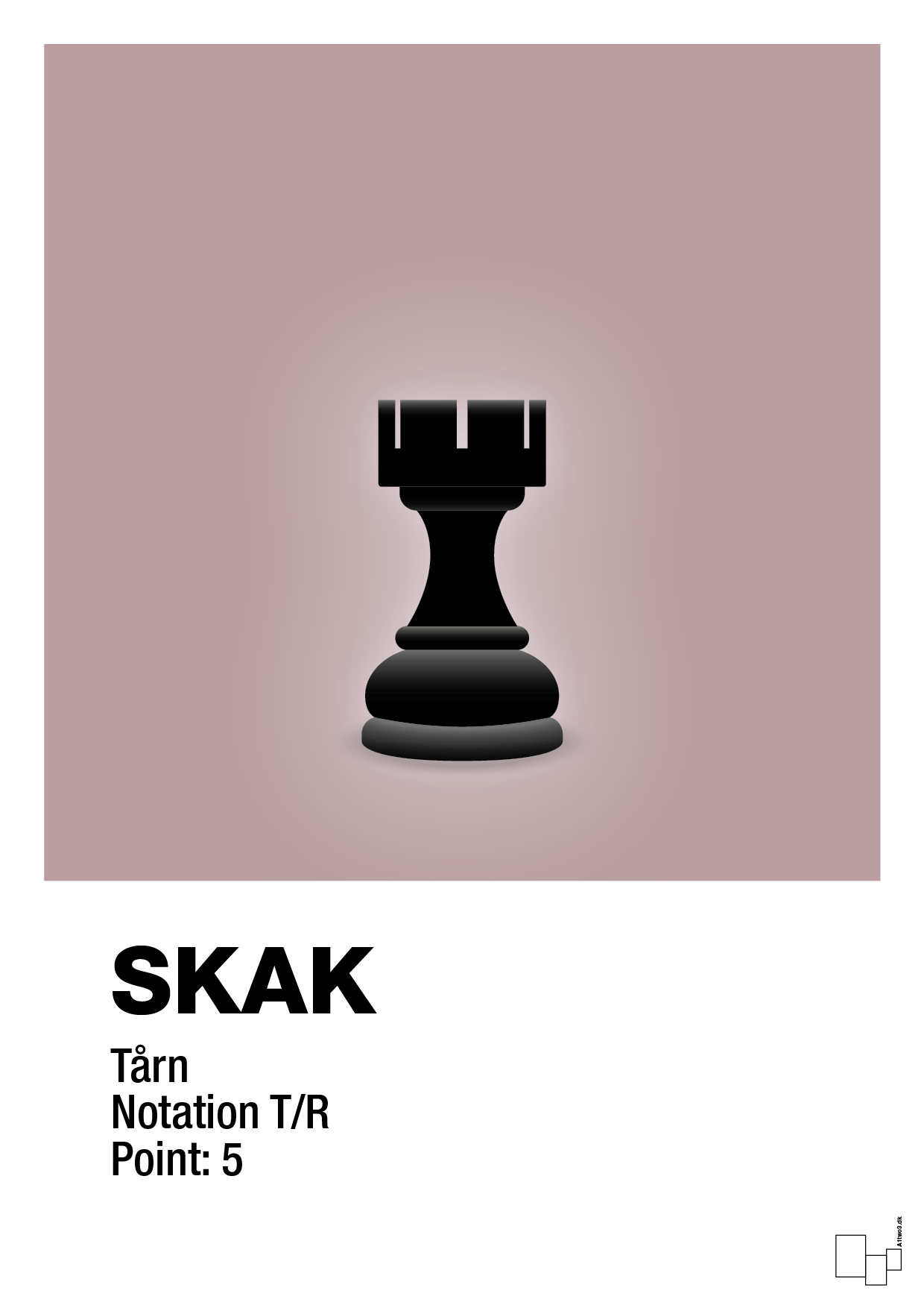 plakat: spillebrikken tårn i sort - light rose-Brætspil-A1two3