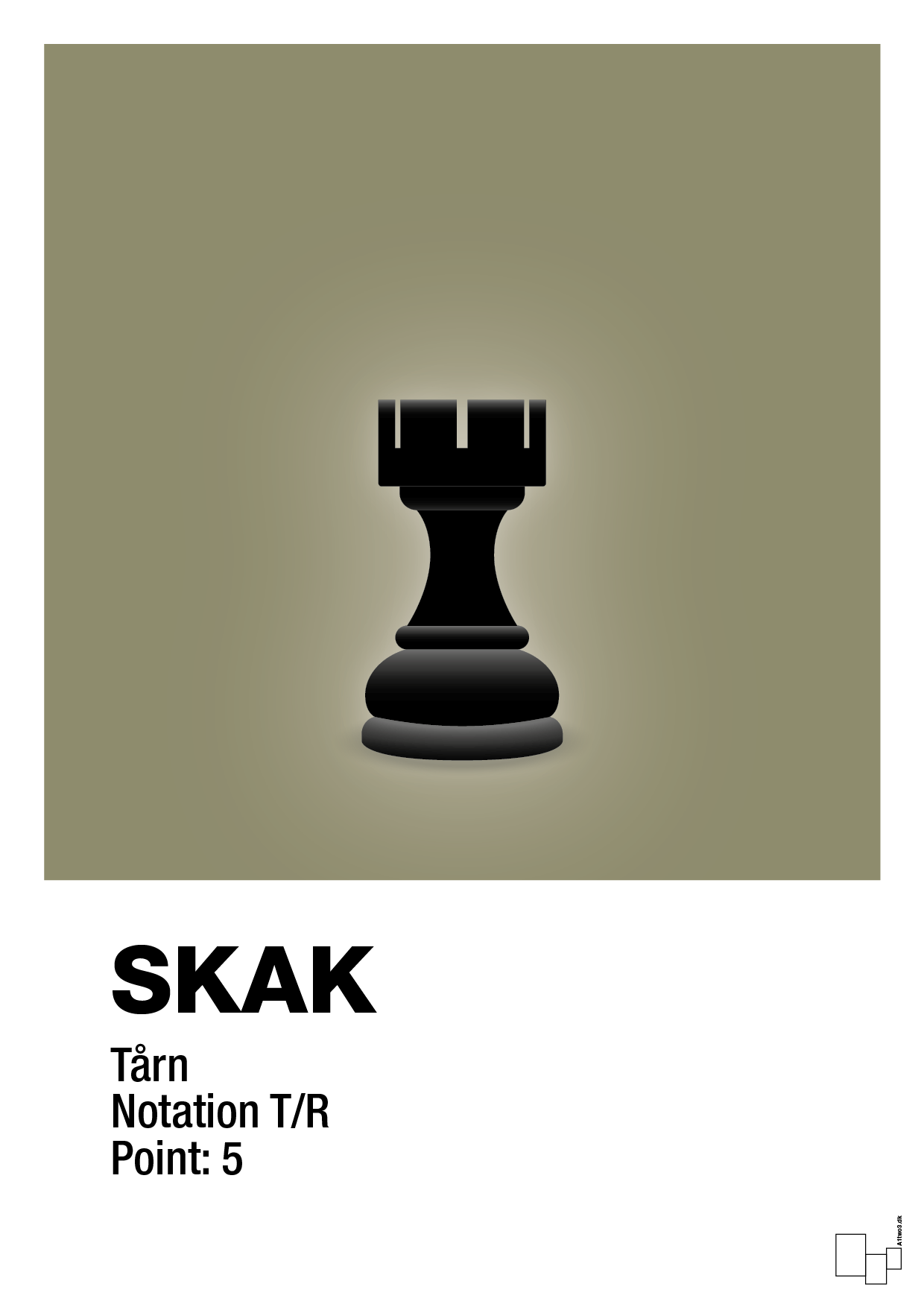 plakat: spillebrikken tårn i sort - misty forrest-Brætspil-A1two3