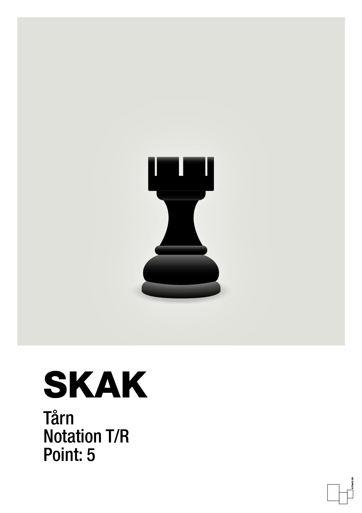 plakat: spillebrikken tårn i sort - painters white-Brætspil-A1two3