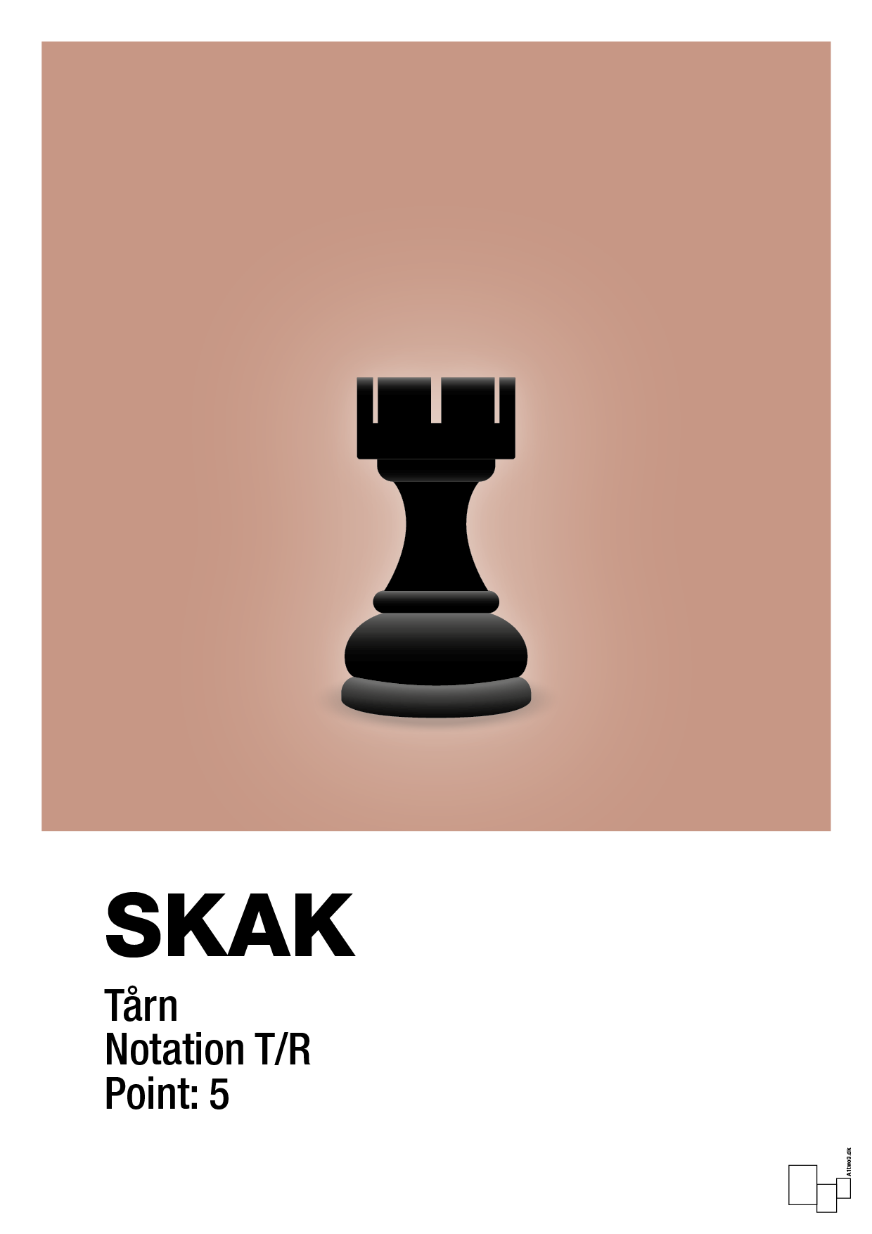 plakat: spillebrikken tårn i sort - powder-Brætspil-A1two3