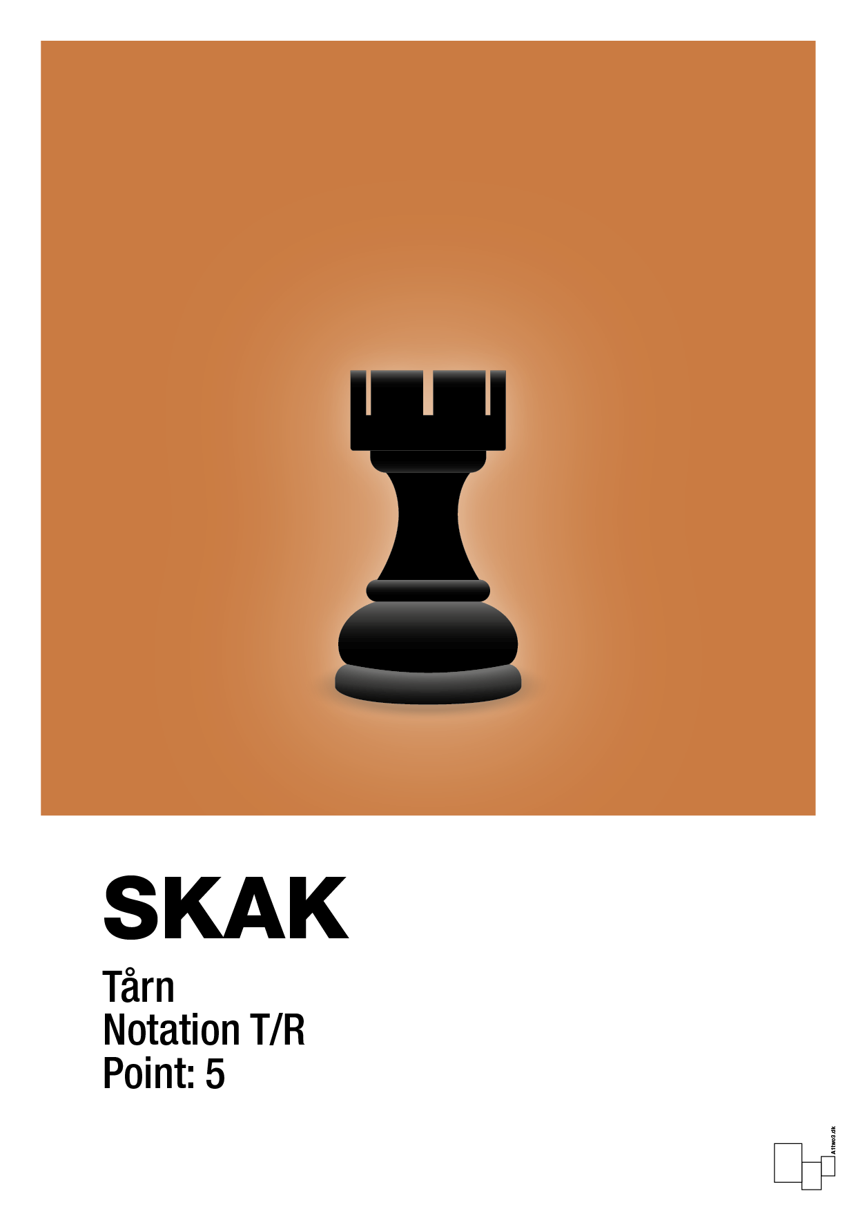 plakat: spillebrikken tårn i sort - rumba orange-Brætspil-A1two3