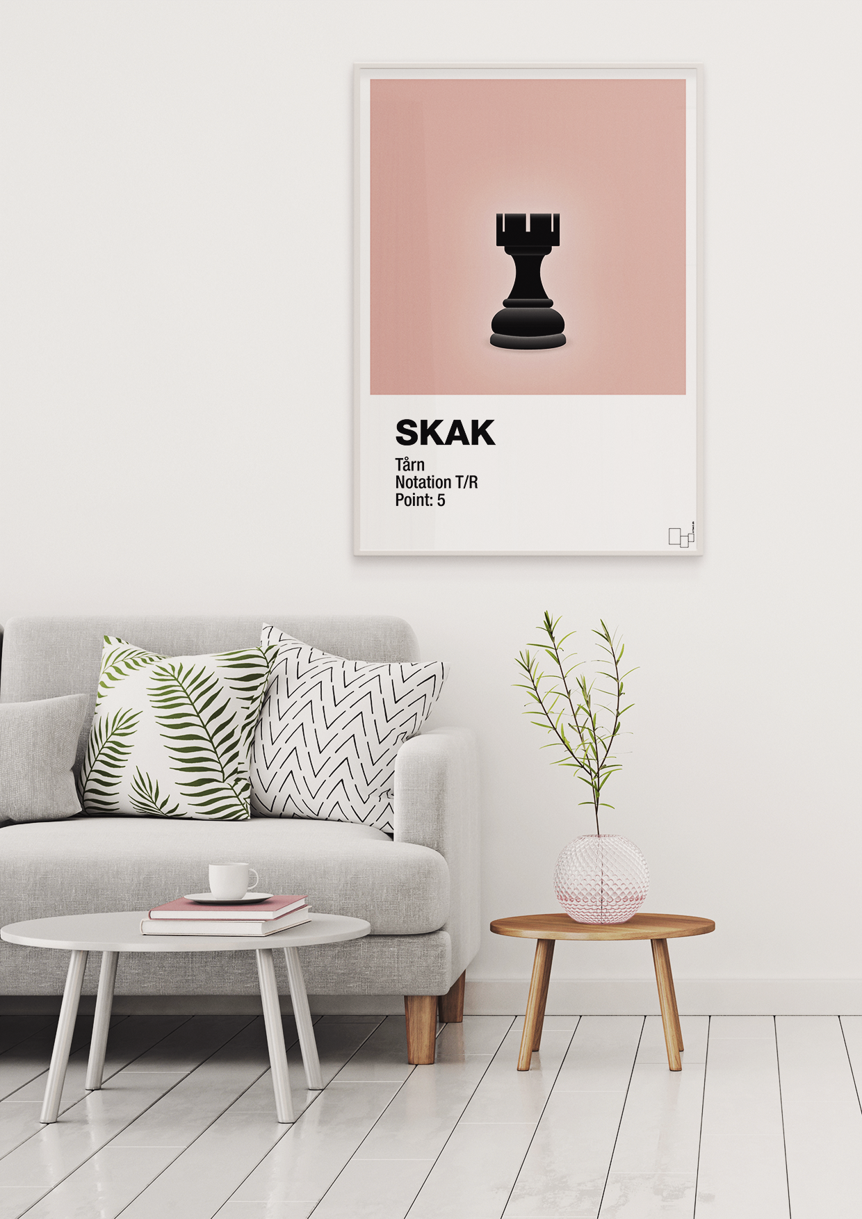 plakat: spillebrikken tårn i sort - graphic charcoal-Brætspil-A1two3