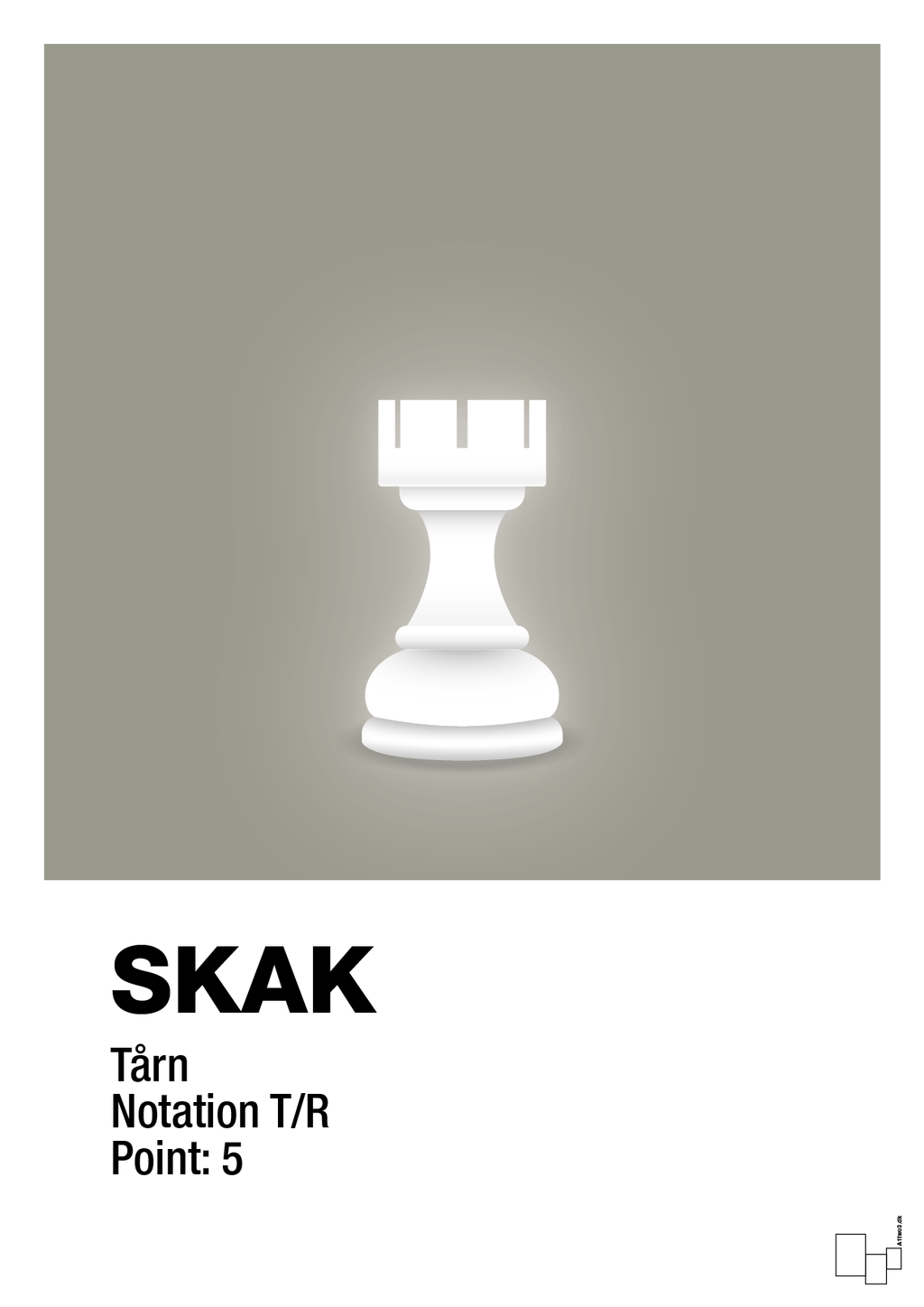 plakat: spillebrikken tårn i hvid - battleship gray-Brætspil-A1two3