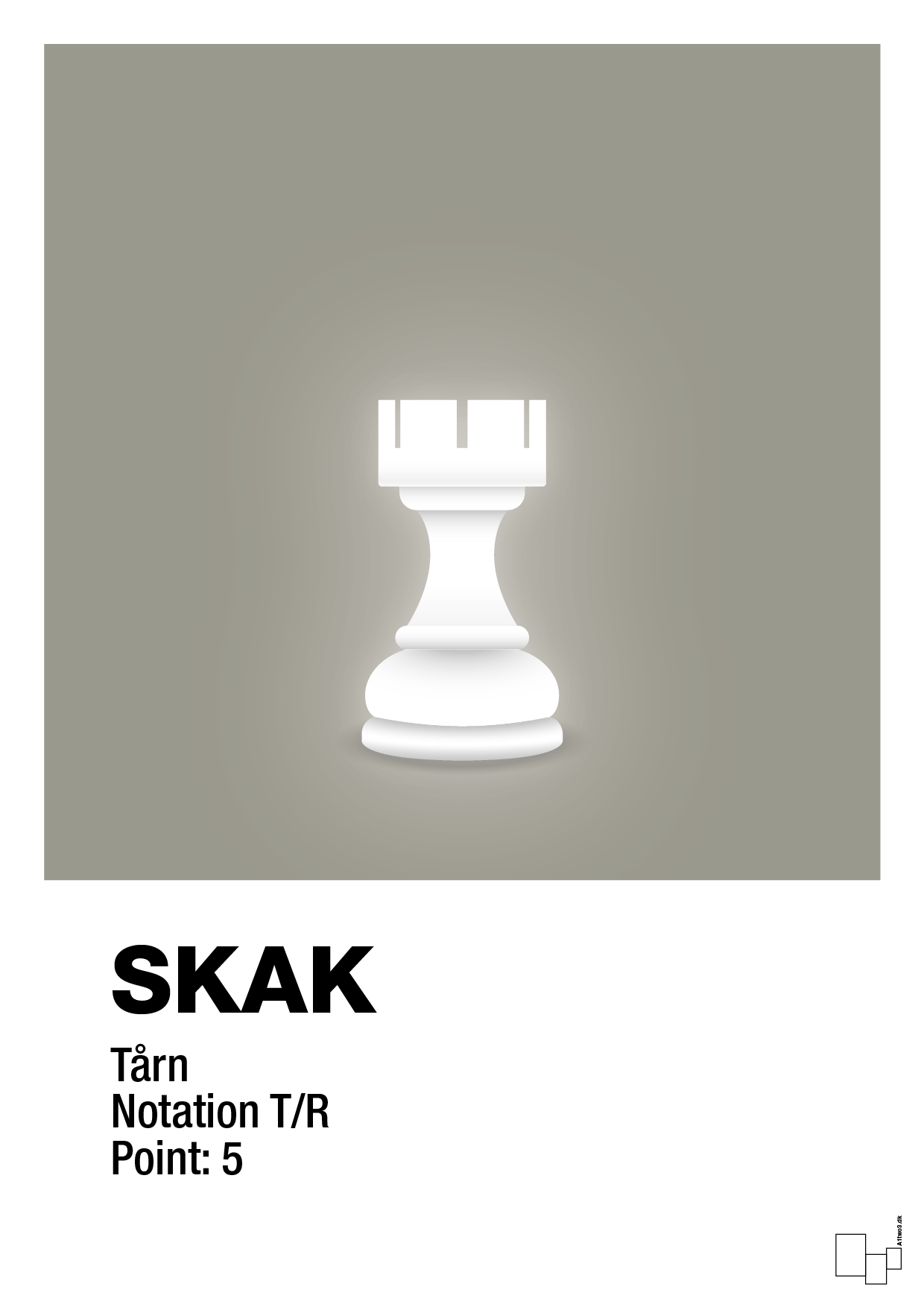plakat: spillebrikken tårn i hvid - battleship gray-Brætspil-A1two3