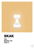 plakat: spillebrikken tårn i hvid - charismatic-Brætspil-A1two3