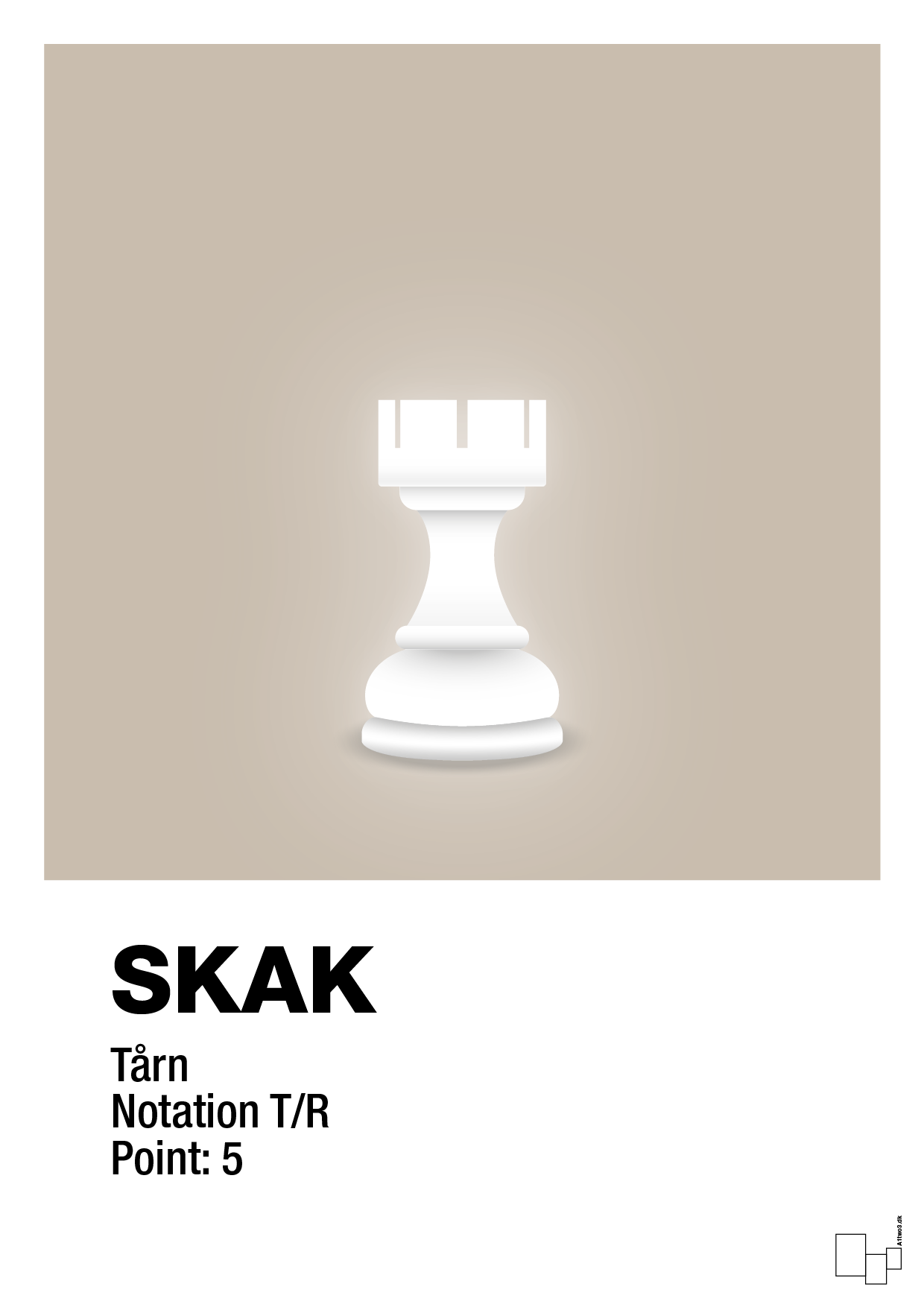 plakat: spillebrikken tårn i hvid - creamy mushroom-Brætspil-A1two3
