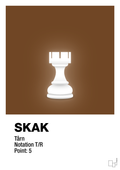 plakat: spillebrikken tårn i hvid - dark brown-Brætspil-A1two3