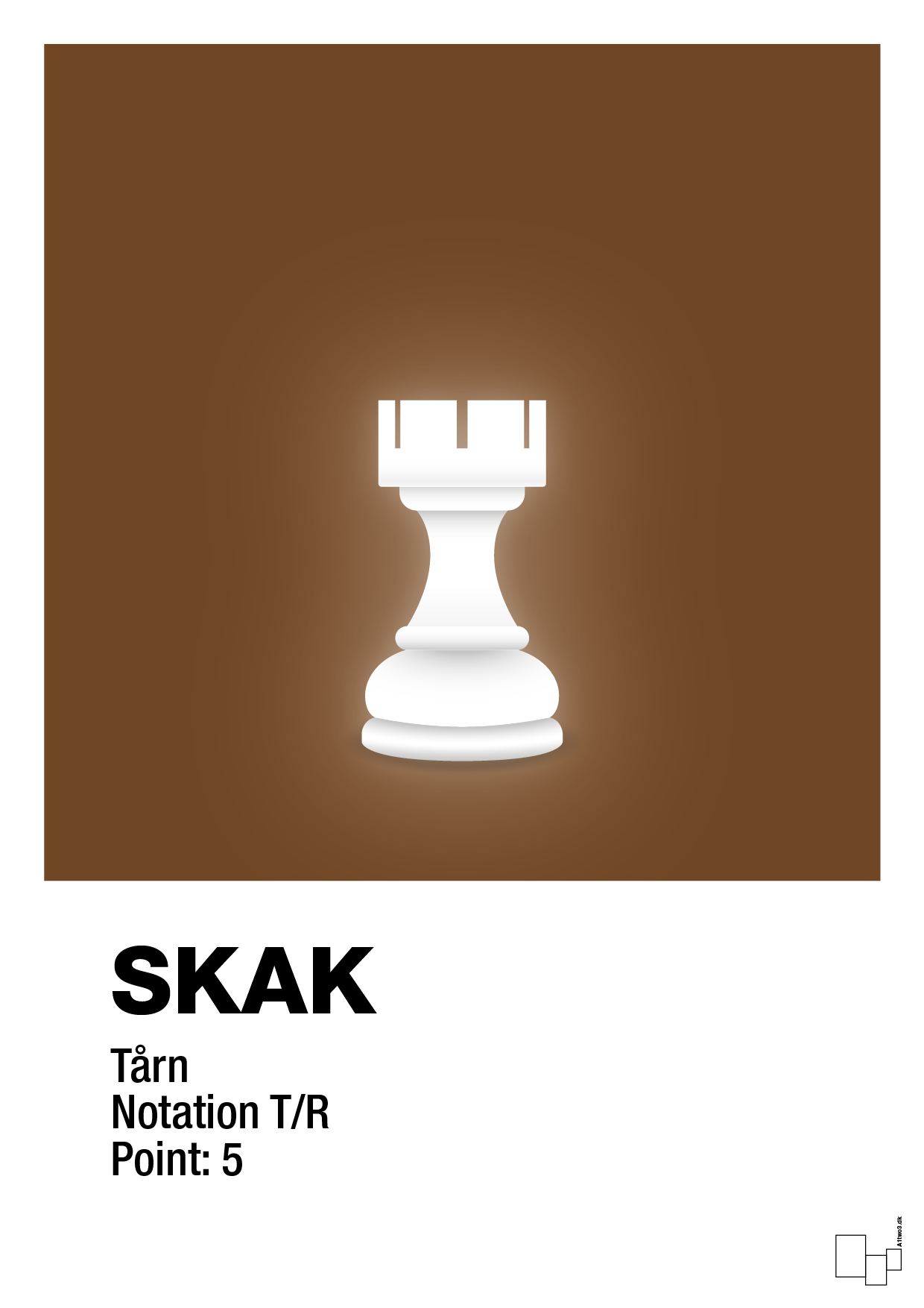 plakat: spillebrikken tårn i hvid - dark brown-Brætspil-A1two3