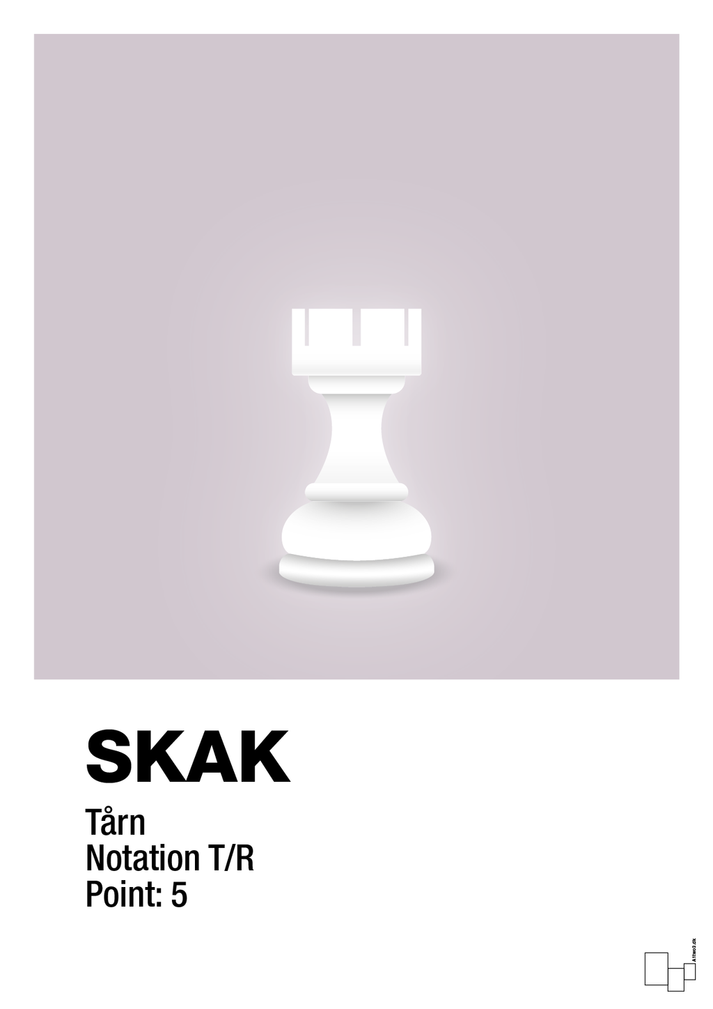 plakat: spillebrikken tårn i hvid - dusty lilac-Brætspil-A1two3
