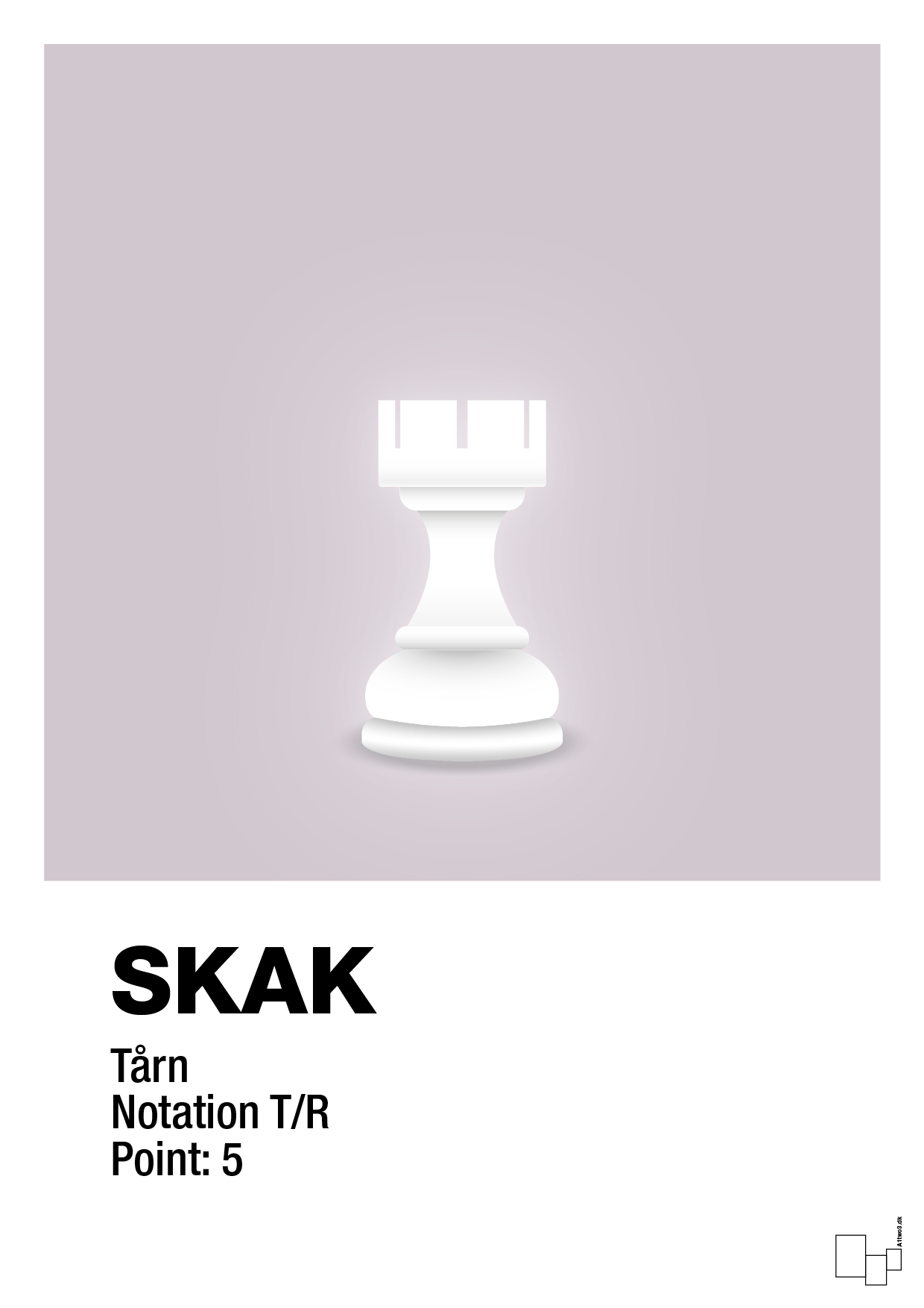 plakat: spillebrikken tårn i hvid - dusty lilac-Brætspil-A1two3