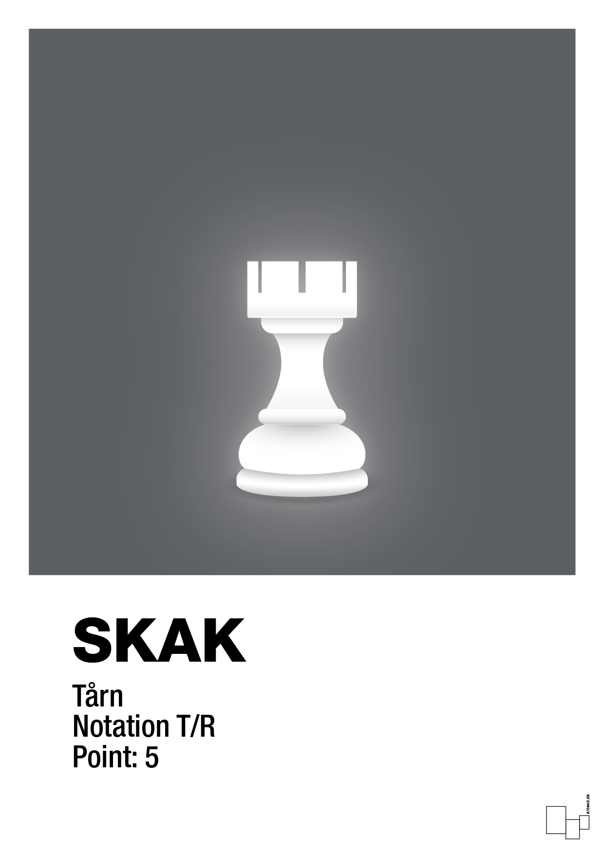 plakat: spillebrikken tårn i hvid - graphic charcoal-Brætspil-A1two3