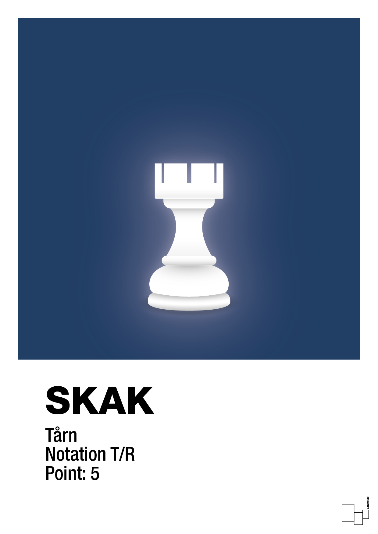 plakat: spillebrikken tårn i hvid - lapis blue-Brætspil-A1two3