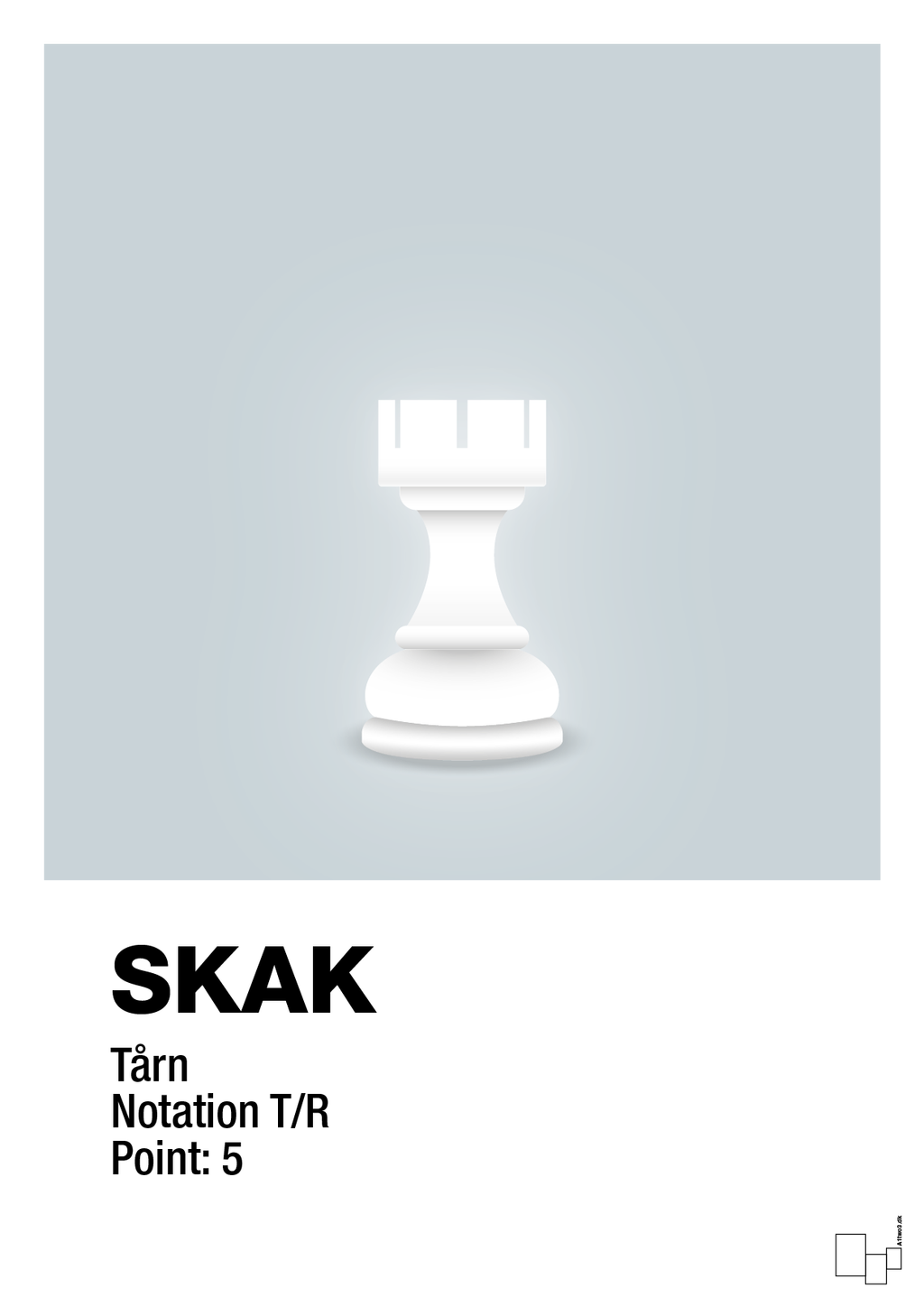 plakat: spillebrikken tårn i hvid - light drizzle-Brætspil-A1two3