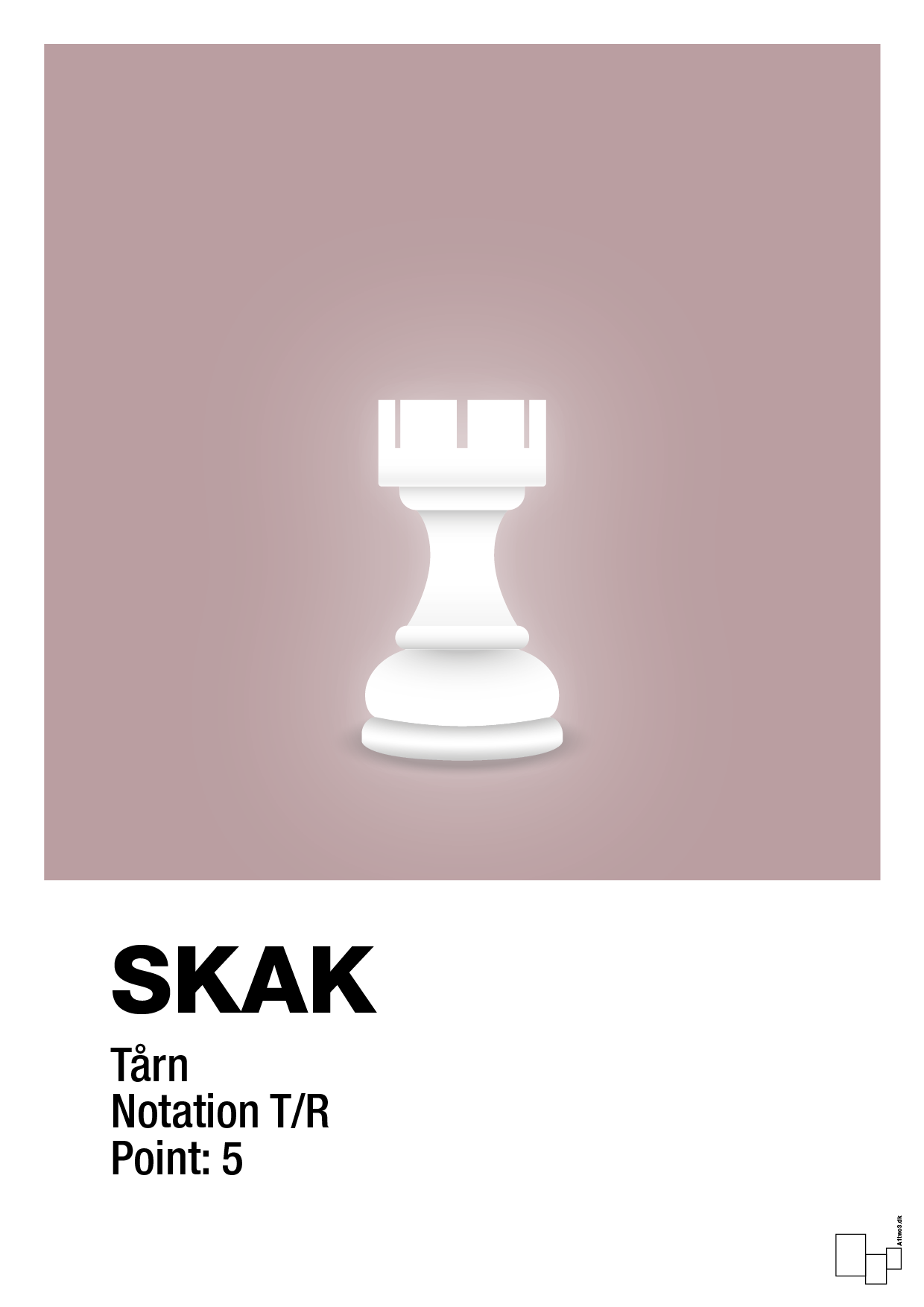 plakat: spillebrikken tårn i hvid - light rose-Brætspil-A1two3