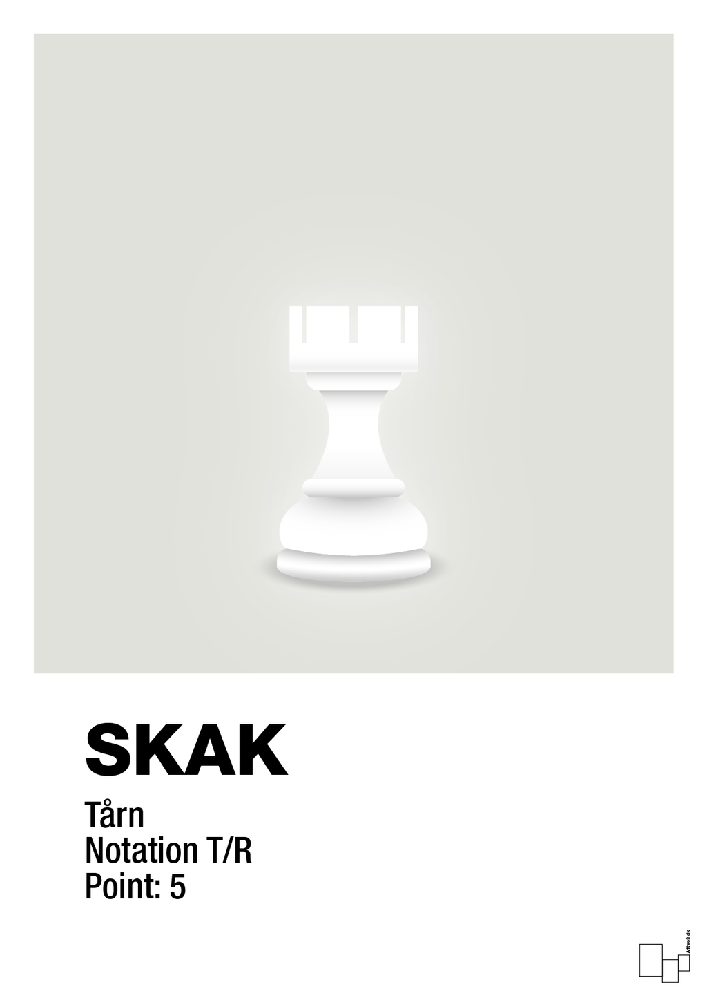plakat: spillebrikken tårn i hvid - painters white-Brætspil-A1two3