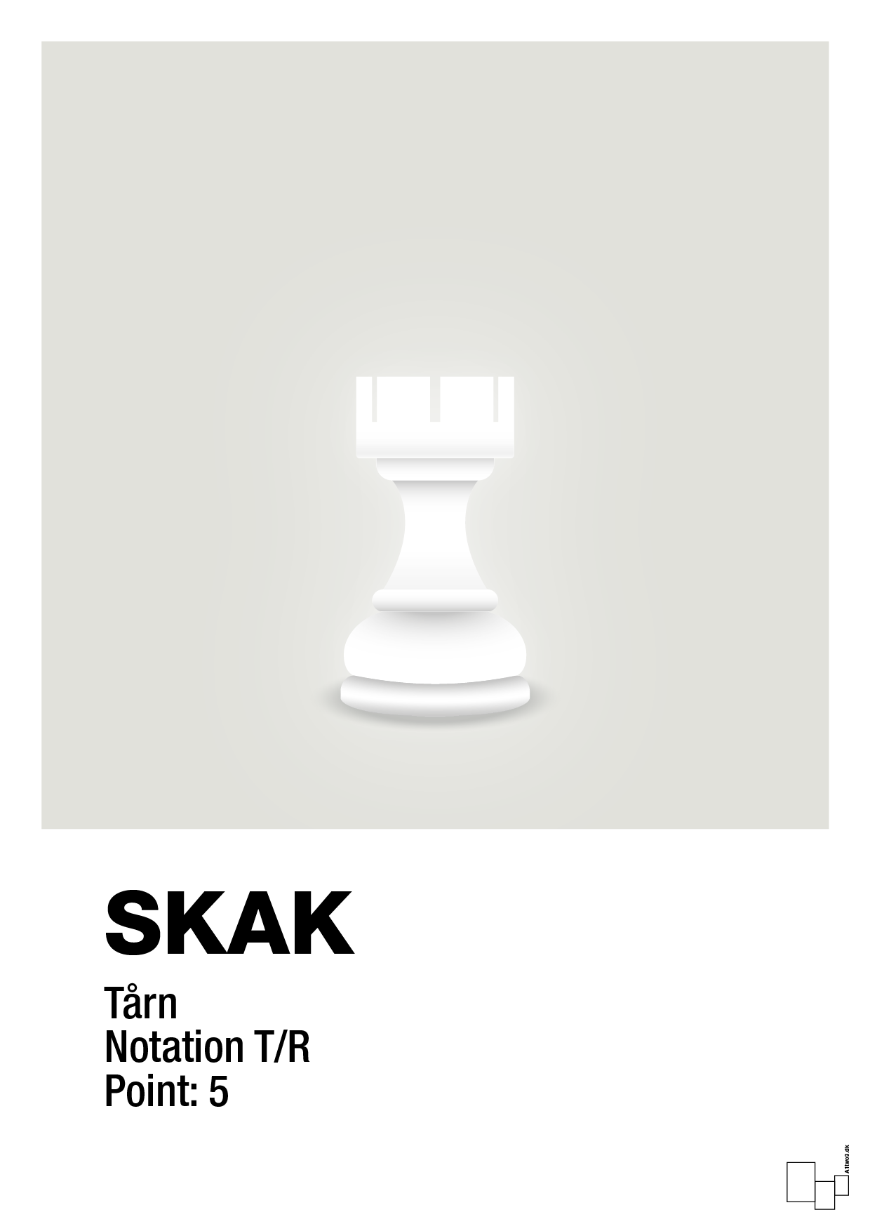 plakat: spillebrikken tårn i hvid - painters white-Brætspil-A1two3