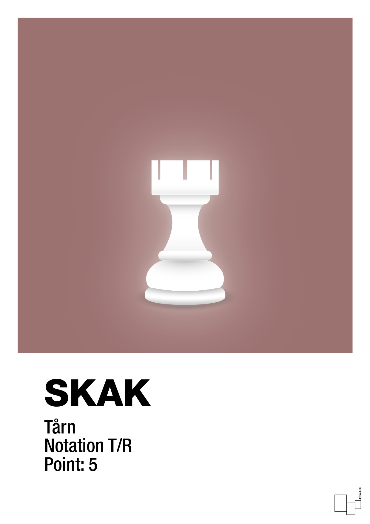 plakat: spillebrikken tårn i hvid - plum-Brætspil-A1two3