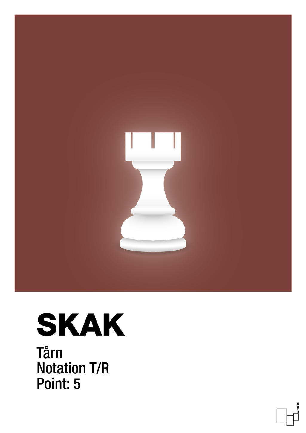 plakat: spillebrikken tårn i hvid - red pepper-Brætspil-A1two3