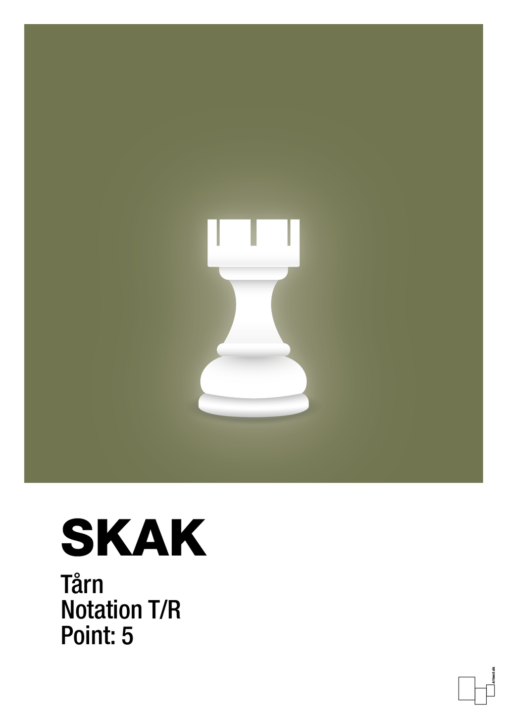 plakat: spillebrikken tårn i hvid - secret meadow-Brætspil-A1two3
