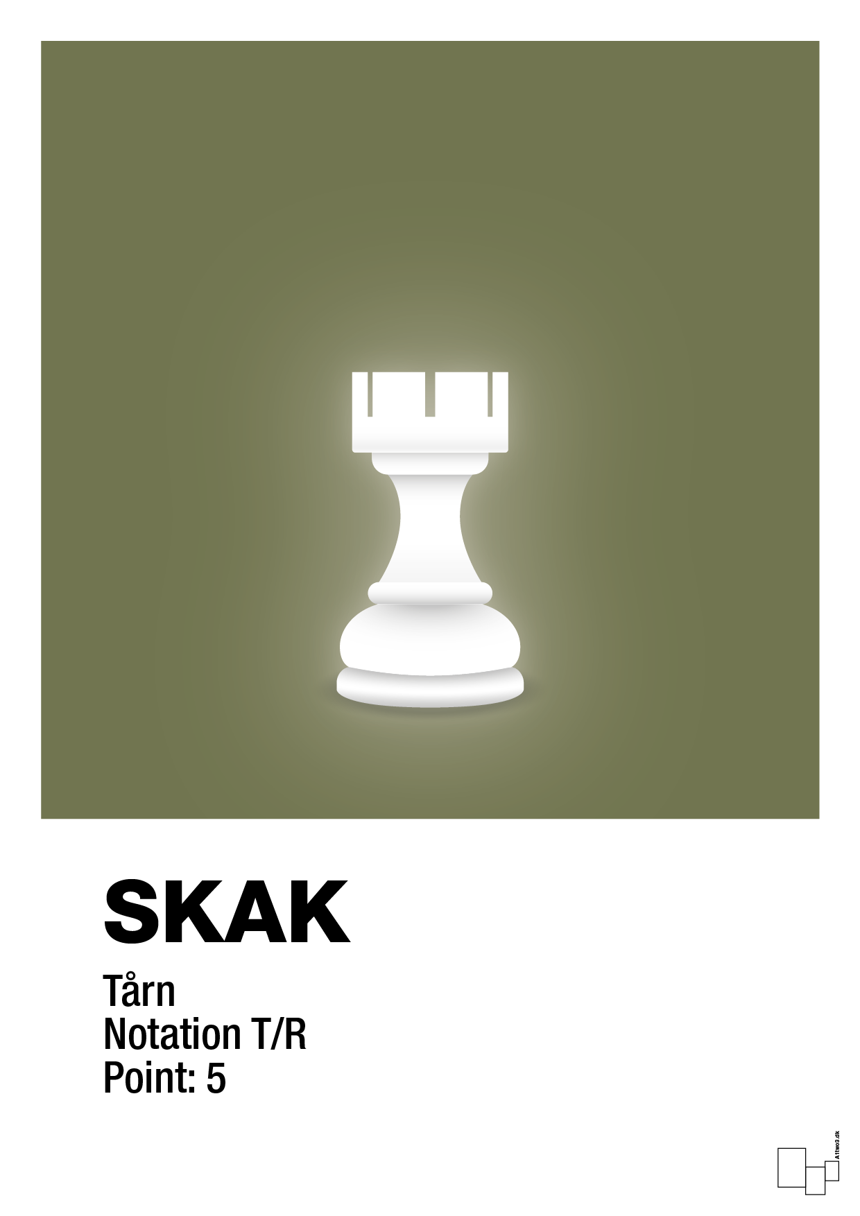 plakat: spillebrikken tårn i hvid - secret meadow-Brætspil-A1two3