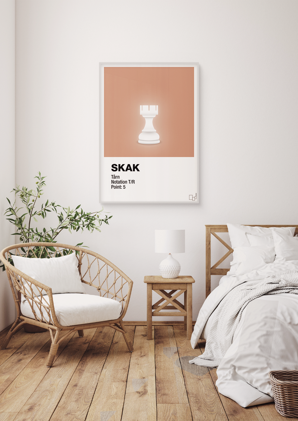 plakat: spillebrikken tårn i hvid - back to nature-Brætspil-A1two3