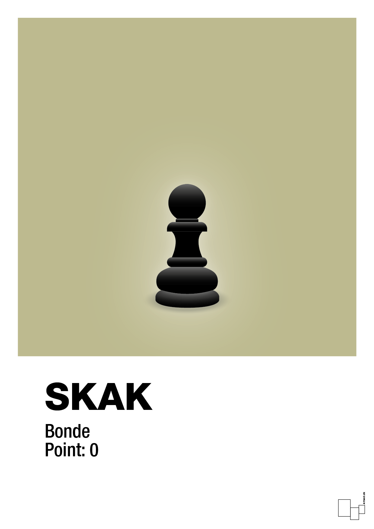 plakat: spillebrikken bonde i sort - back to nature-Brætspil-A1two3