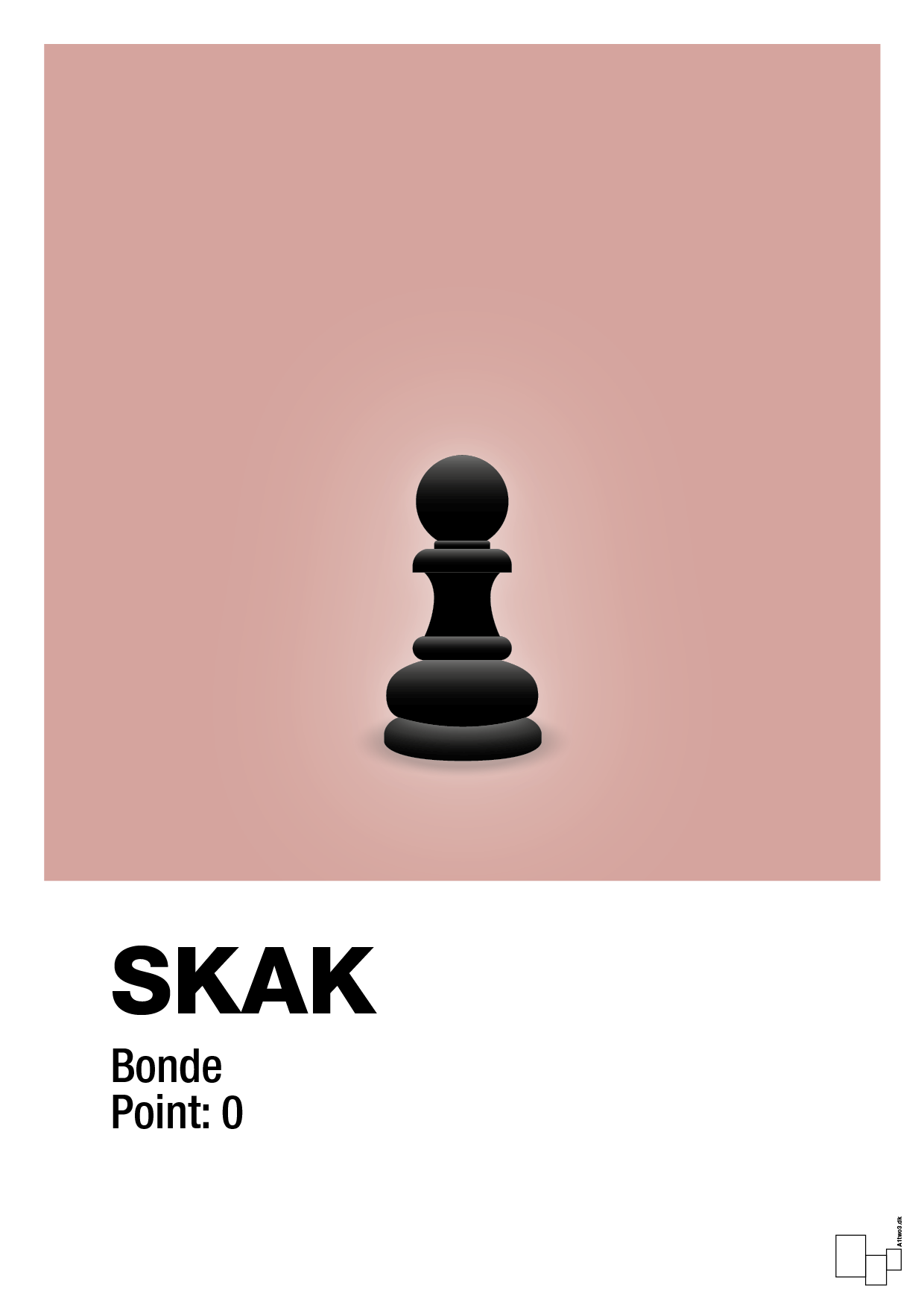 plakat: spillebrikken bonde i sort - bubble shell-Brætspil-A1two3