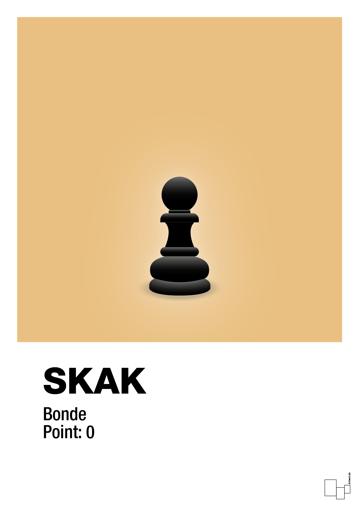 plakat: spillebrikken bonde i sort - charismatic-Brætspil-A1two3