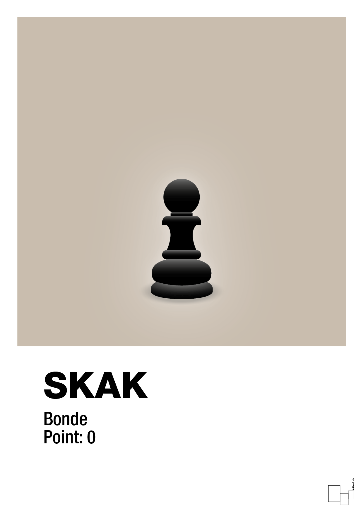 plakat: spillebrikken bonde i sort - creamy mushroom-Brætspil-A1two3